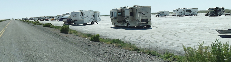 Camping Along Access Road To Bonneville Salt Flats Speed Week