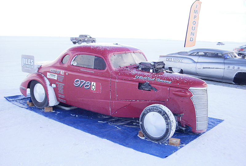 Record Setting Cars at  Impound at Bonneville Salt Flats