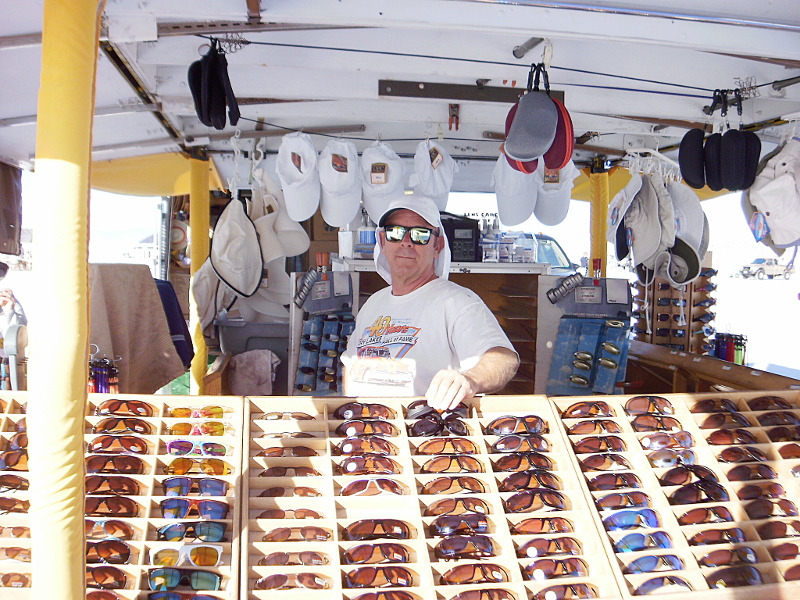 Mike Sunbeat Sunglasses on Salt Flats during speed week